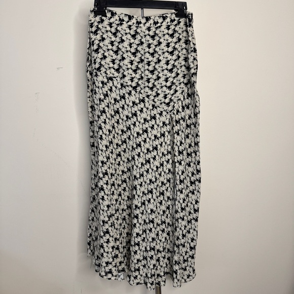 Wild Pony Midi Skirt Flared Crepe Side Slit Abstract Floral Print Sz S - Picture 2 of 16